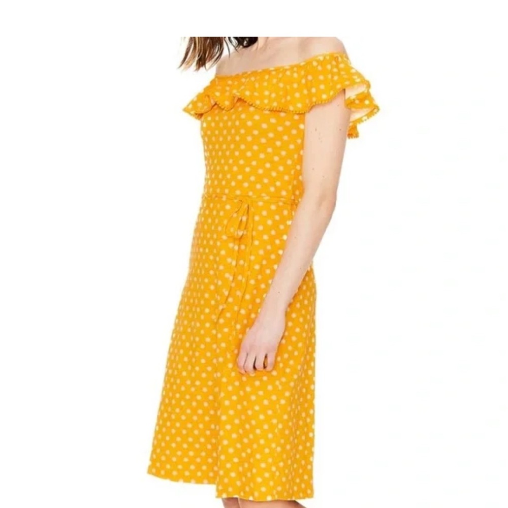 BODEN NWT Yellow Happy, Spot Star Midi Dress